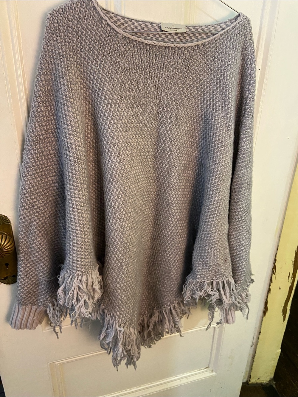 Cashmere Sweater Poncho - grey